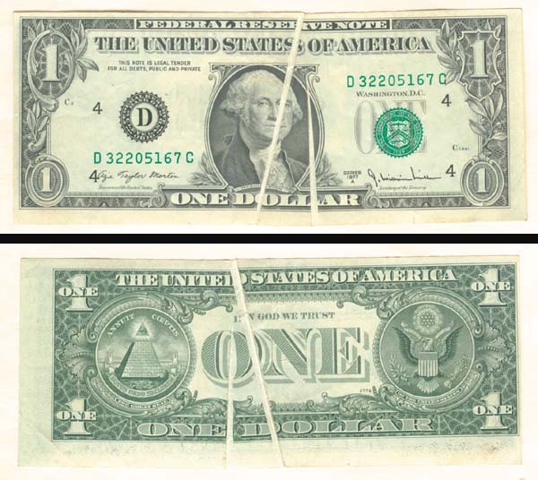 Paper Money Error - Gutter Folds Effecting Face and Back